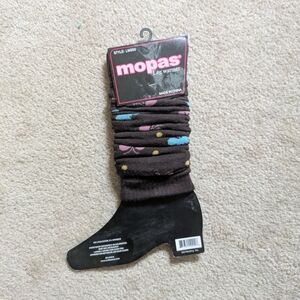 Mopas Butterfly Brown Leg Warmers with Dots